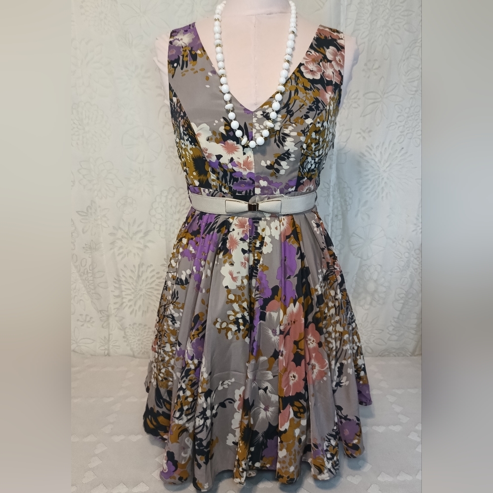 Formal Party Dress w/ Pleats, Ruffles, and Petticoat